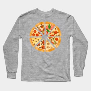 watercolor pizza slices Long Sleeve T-Shirt